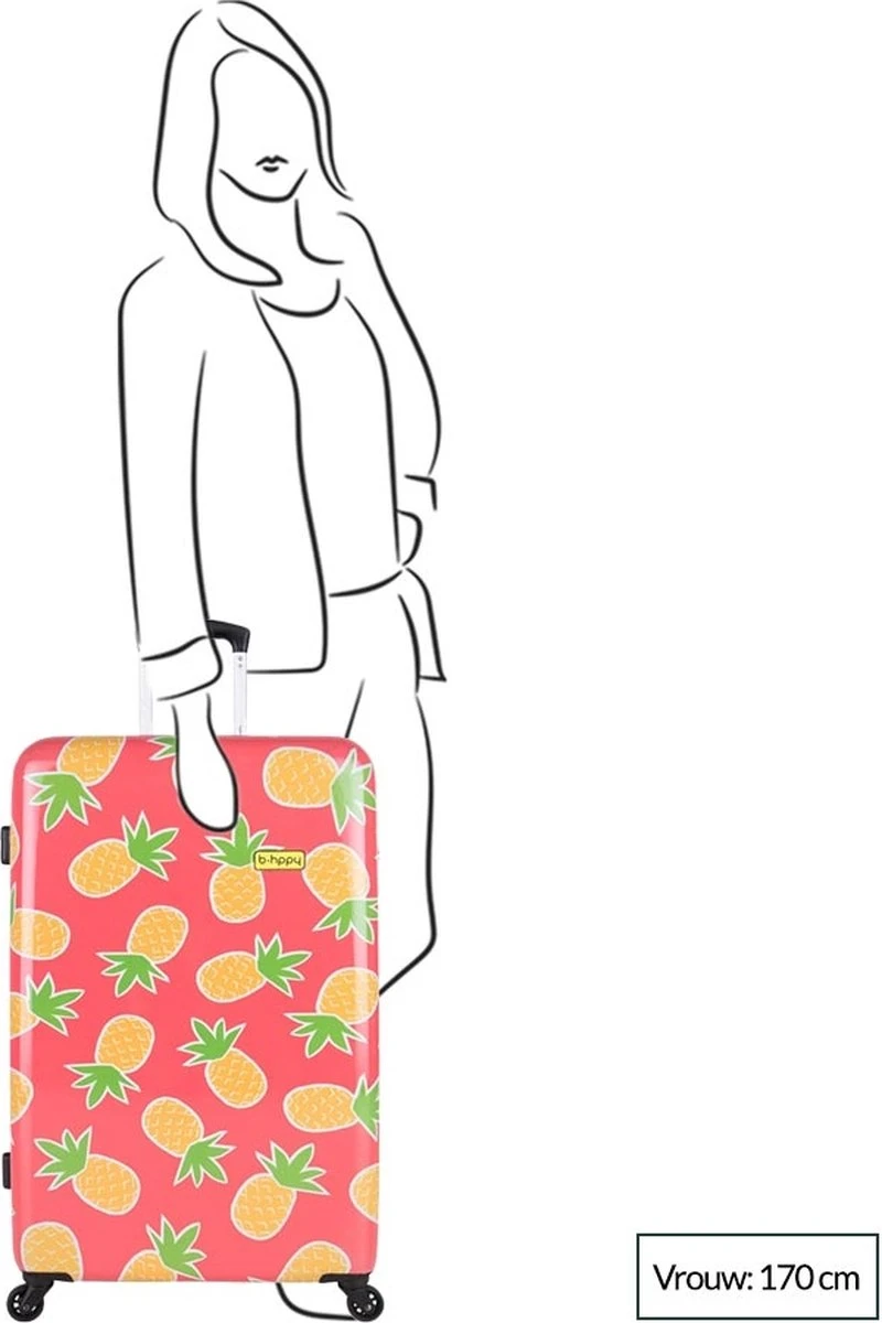 BHPPY - Pretty Pineapple - Reiskoffer (76 Cm) 10 BHPPY - Pretty Pineapple - Reiskoffer (76 Cm) - Afbeelding 8