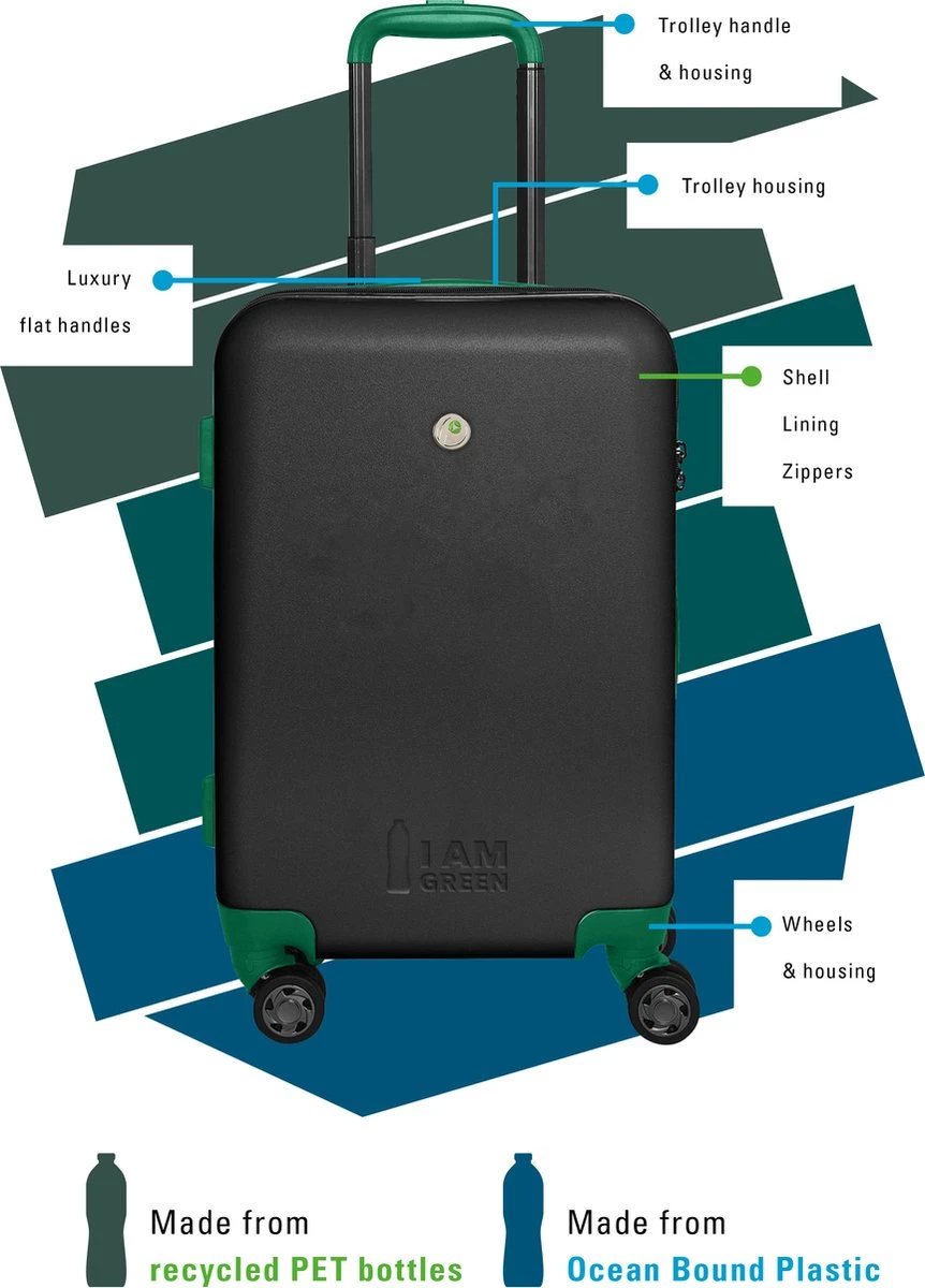 Princess Traveller I'm Green Atlantic - Reiskoffer - Zwart - L - 76cm 9 Princess Traveller I'm Green Atlantic - Reiskoffer - Zwart - L - 76cm - Afbeelding 8
