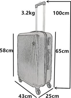 SB Travelbags Bagage Koffer 65cm 4 Wielen Trolley - Champagne -Goedkope Bagage Winkel 867x1200 3