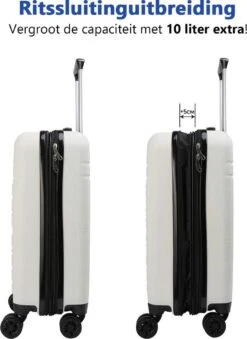 CabinMax Velocity Handbagage Koffer - Uitbreidbaar Trolley 44L - Harde Reiskoffer - 55x40x20/25 Cm - Lichtgewicht - Groot Capaciteit - Wit 13 CabinMax Velocity Handbagage Koffer - Uitbreidbaar Trolley 44L - Harde Reiskoffer - 55x40x20/25 Cm - Lichtgewicht - Groot Capaciteit - Wit -Goedkope Bagage Winkel 874x1200 6