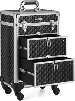 Cosmetic Case Trolley - Professionele Make-up Case - Kapperskoffer Met 4 Uitneembare Wielen -Goedkope Bagage Winkel 899x1200 9