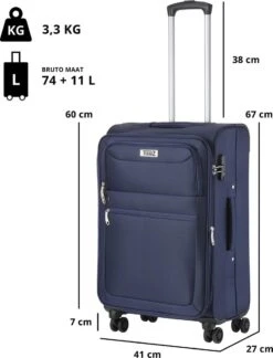 Travelz Softspinner TSA Reiskoffer 67cm - Zachte Reiskoffer Met Expander - Blauw -Goedkope Bagage Winkel 914x1200 3
