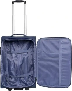 Travelbags Handbagage Zachte Koffer / Trolley / Reiskoffer - The Base - 55 Cm - Blauw -Goedkope Bagage Winkel 944x1200