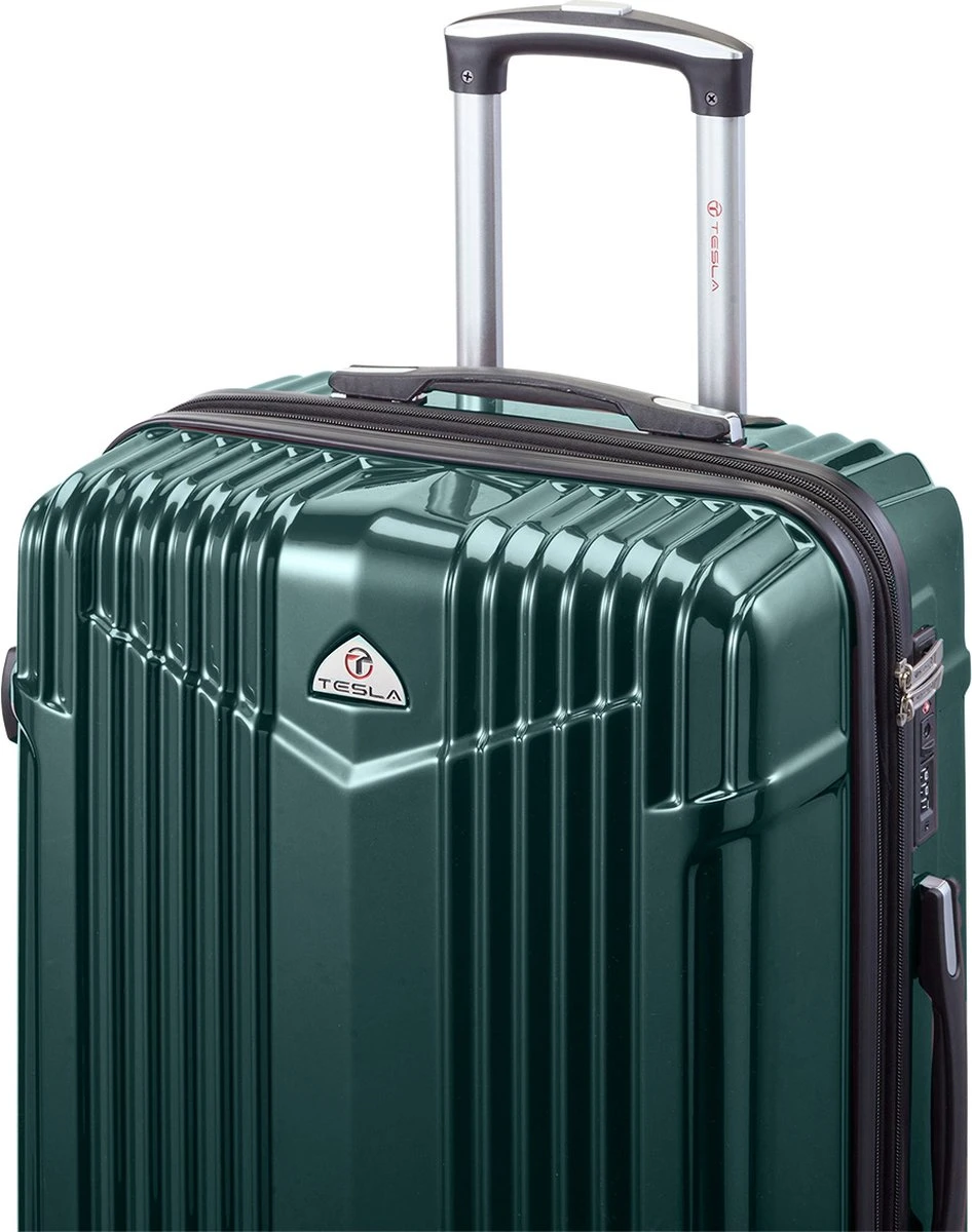 Tesla PC - Reiskoffer - 65 Cm - 4 Wielen - Groen 9 Tesla PC - Reiskoffer - 65 Cm - 4 Wielen - Groen - Afbeelding 7