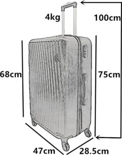 SB Travelbags Bagage Koffer 75cm 4 Wielen Trolley - Champagne -Goedkope Bagage Winkel 946x1200 9