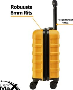 CabinMax Handbagage Koffer - Trolley 30L - Harde Reiskoffer - 45x36x20cm - Lichtgewicht - Groot Capaciteit - Geel -Goedkope Bagage Winkel 968x1200