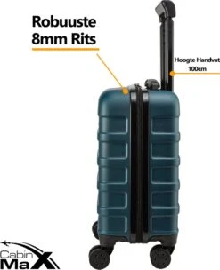 CabinMax Handbagage Koffer - Trolley 30L - Harde Reiskoffer - 45x36x20cm - Lichtgewicht - Groot Capaciteit - Endless Sea 15 CabinMax Handbagage Koffer - Trolley 30L - Harde Reiskoffer - 45x36x20cm - Lichtgewicht - Groot Capaciteit - Endless Sea -Goedkope Bagage Winkel 974x1200 4