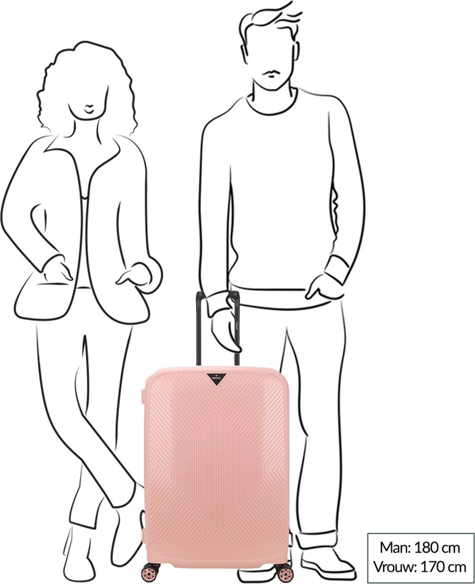 Decent Harde Koffer Axiss-Fix 68 - Roze 4 Decent Harde Koffer Axiss-Fix 68 - Roze - Afbeelding 2