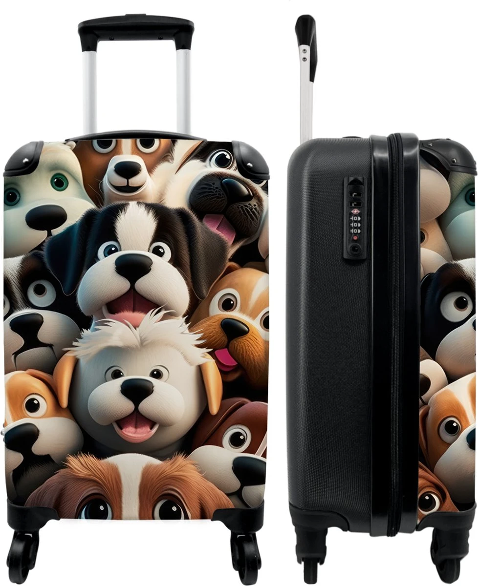 NoBoringSuitcases.com® Koffer - Hond - Dieren - Design - Bruin - Trolley Op Wieltjes - Handbagagekoffer - Past Binnen 55x40x20 Cm En 55x35x25 Cm - Reiskoffers - Fotokoffer 3 NoBoringSuitcases.com® Koffer - Hond - Dieren - Design - Bruin - Trolley Op Wieltjes - Handbagagekoffer - Past Binnen 55x40x20 Cm En 55x35x25 Cm - Reiskoffers - Fotokoffer